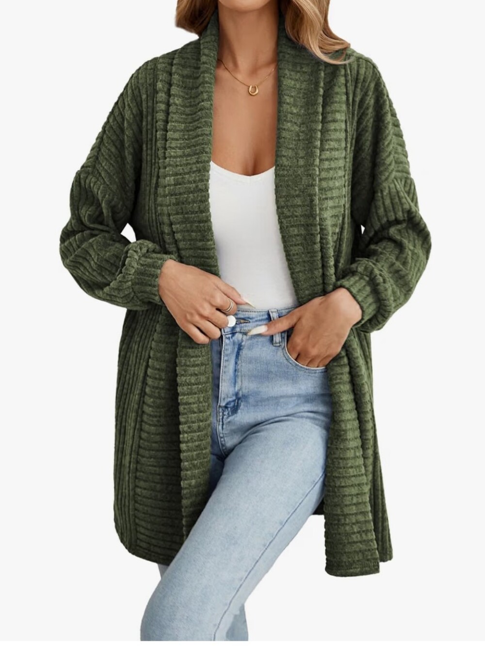 Open Front Long Cardigan